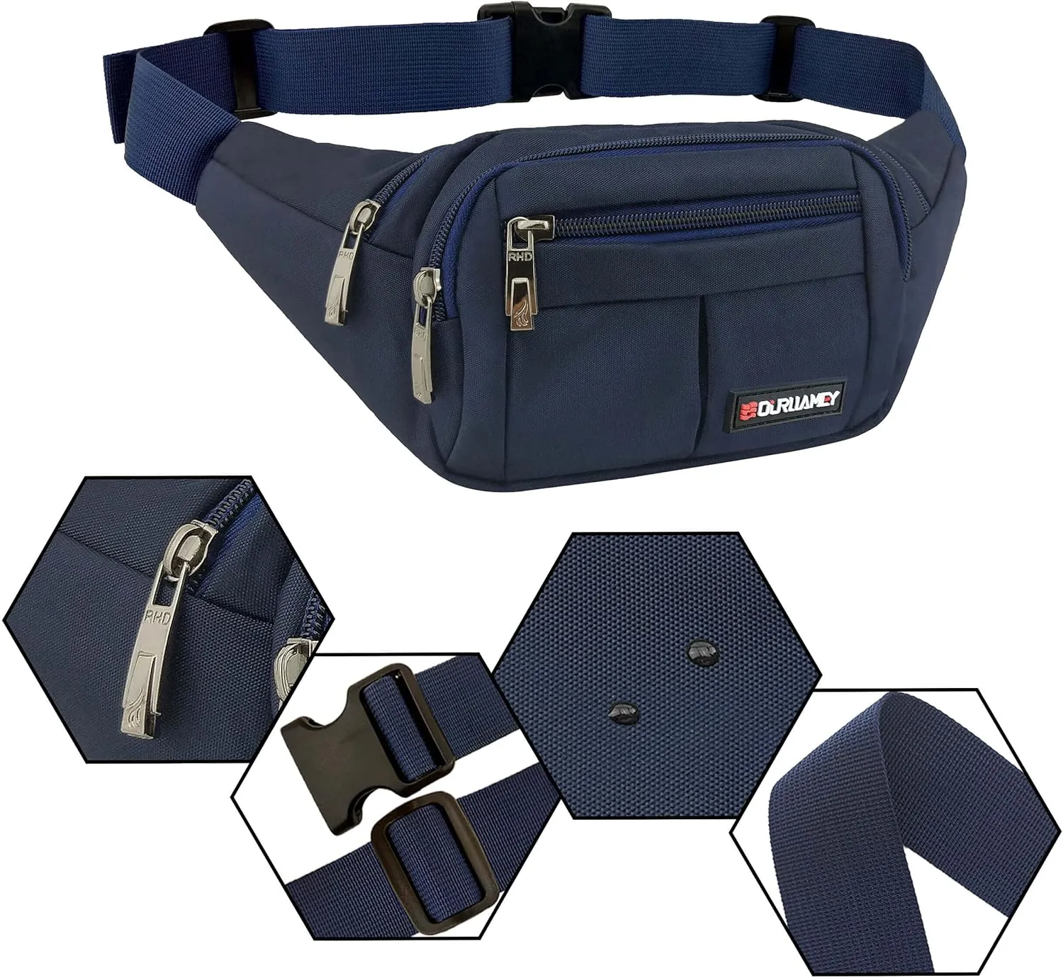 Fanny Pack for Men Women Fashionable Waist Bag for Hiking Running Traveling
