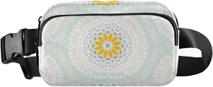 Fanny Pack Waist Bag for Men Women Yellow White Flowers Crossbody Fashion Waist Packs Belt Bag with Adjustable Strap for Traveling, Hiking, Jogging, Cycling