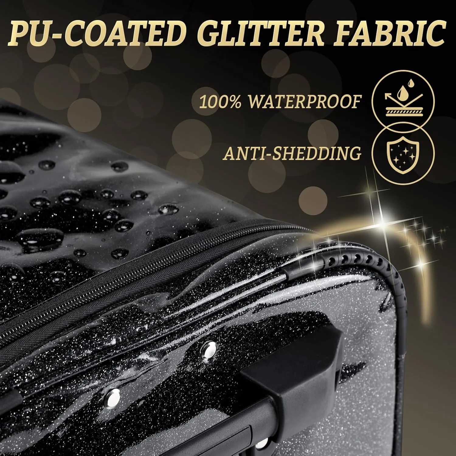 Fanwoli 23" Dance Bag with Garment Rack | Glittering Waterproof Fabric & Upgraded Stable System | Shine-Bright Collection | Ideal Competition Duffle Bag for Dancer Athlete Livestreamer