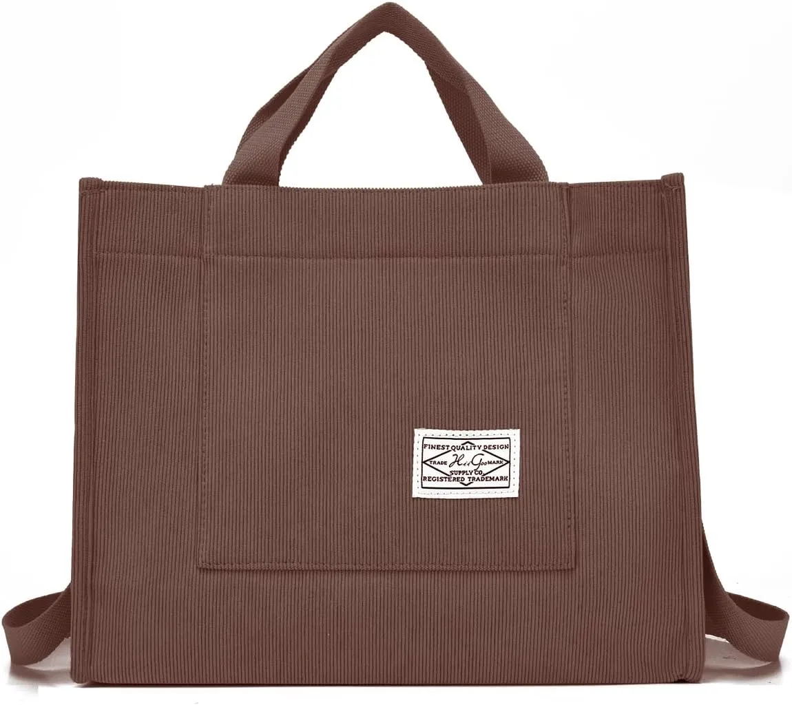 Fashion Corduroy Tote Handbag for Women - Stylish Hobo Bag