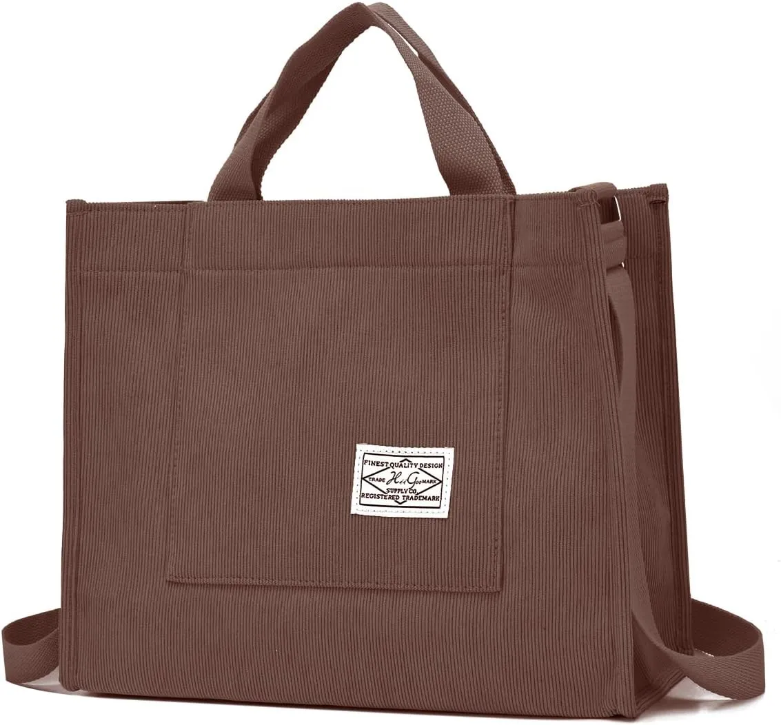 Fashion Corduroy Tote Handbag for Women - Stylish Hobo Bag