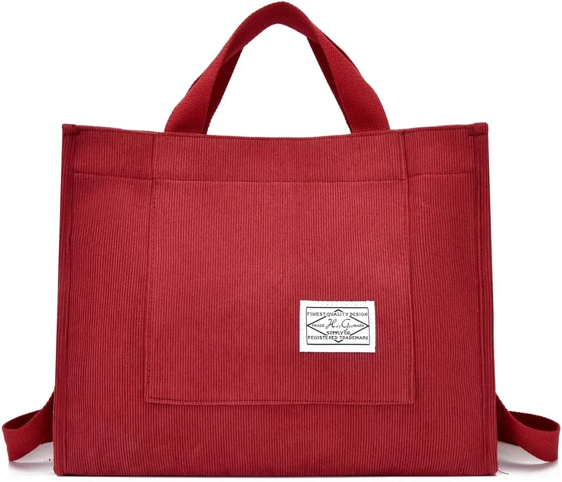 Fashion Corduroy Tote Handbag for Women - Stylish Hobo Bag
