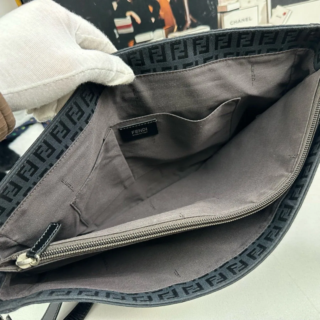 Fendi Men’s Black Canvas and Leather Messenger Bag - Pre-Loved Designer Bag