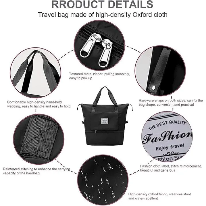 Fenmor Fenamor Gym Bag Travel Duffle Carry On Weekender Bag with Wet Pocket Toiletry Overnight Tote for Adult Women Men