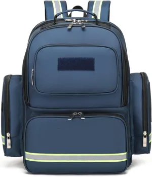 First Responder Trauma Backpack Bag, First Aid Bag Empty,Trauma Backpack Empty, Emergency Kits Storage Bag for EMT, EMS, Safety Officers, Bag Only,(Navy Blue)