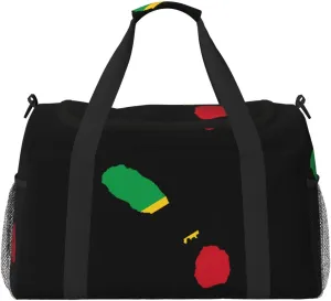 Flag Map Of Saint Kitts Nevis Travel Duffel Bag Large Foldable Waterproof Overnight Bag For Beach Swim Bags Pool Sports Gym