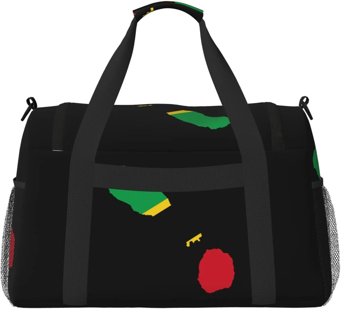 Flag Map Of Saint Kitts Nevis Travel Duffel Bag Large Foldable Waterproof Overnight Bag For Beach Swim Bags Pool Sports Gym