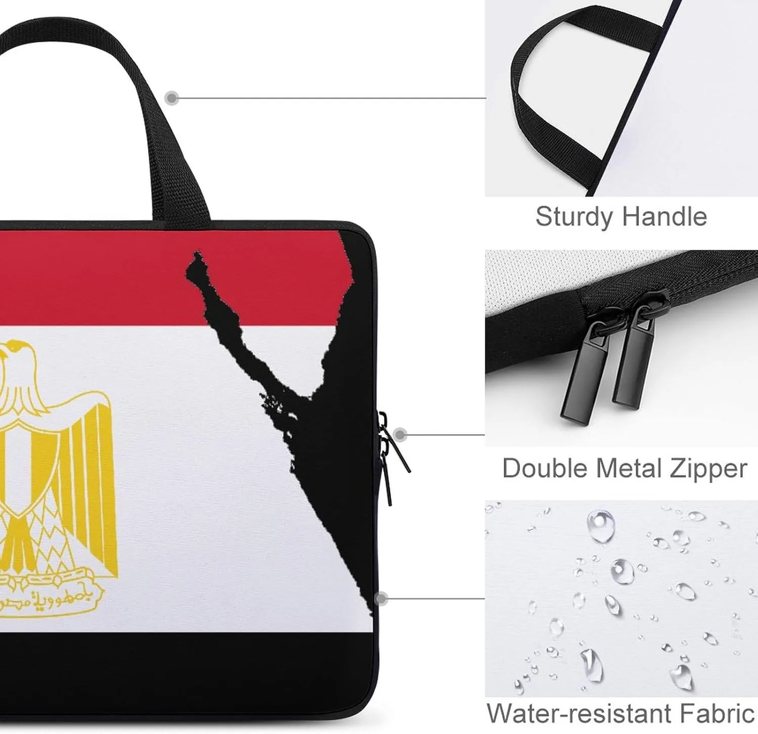 Flag of Egypt Map Laptop Bag Lightweight Computer Bag Laptop Carrying Case Handbag for Work Business