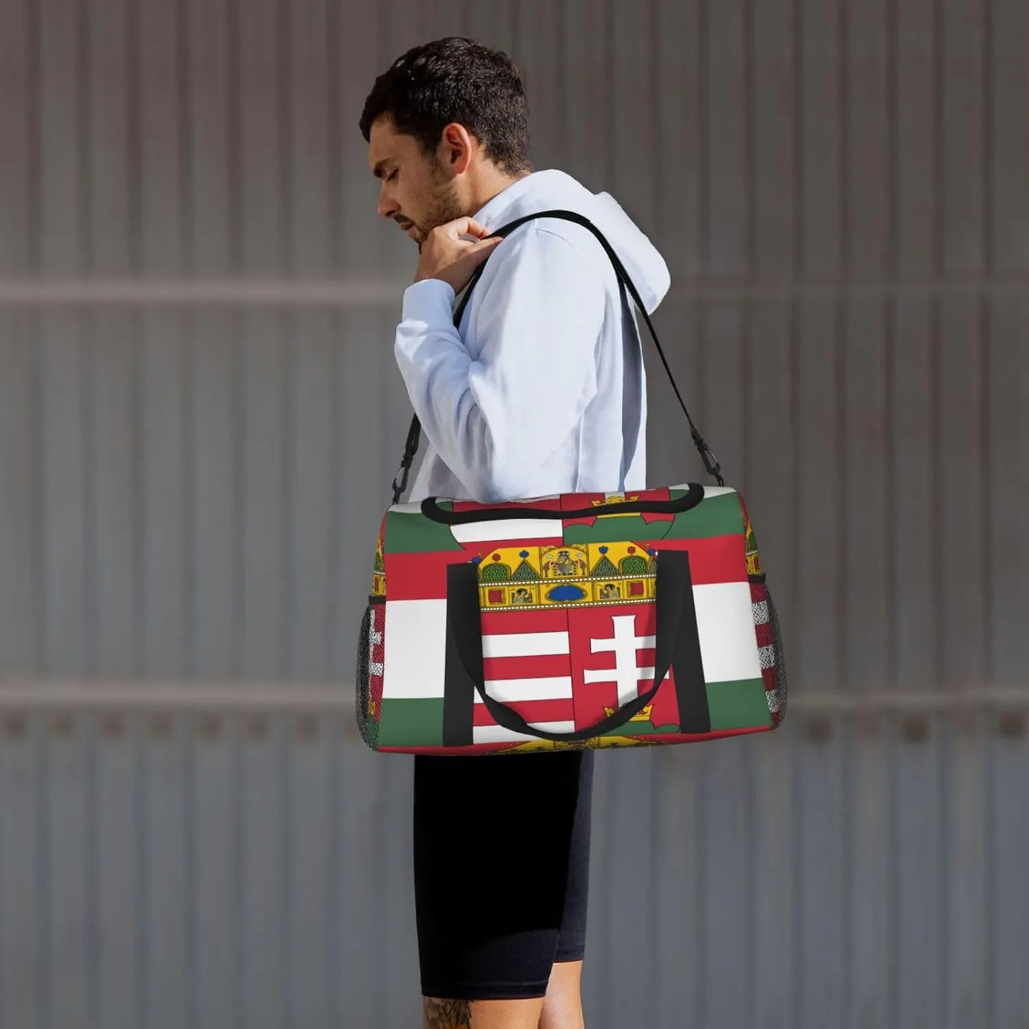 Flag Of Hungary Travel Duffel Bag Large Foldable Waterproof Overnight Bag For Beach Swim Bags Pool Sports Gym