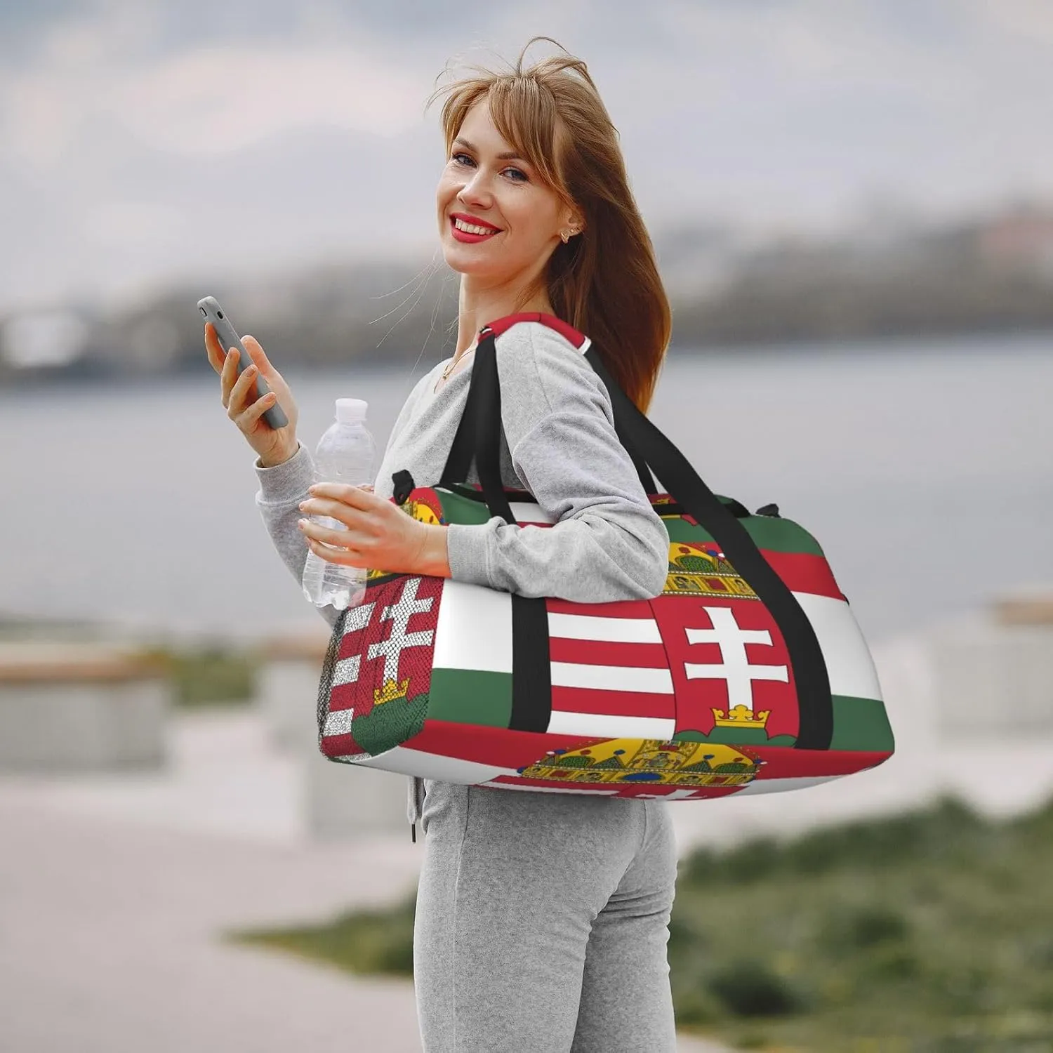 Flag Of Hungary Travel Duffel Bag Large Foldable Waterproof Overnight Bag For Beach Swim Bags Pool Sports Gym
