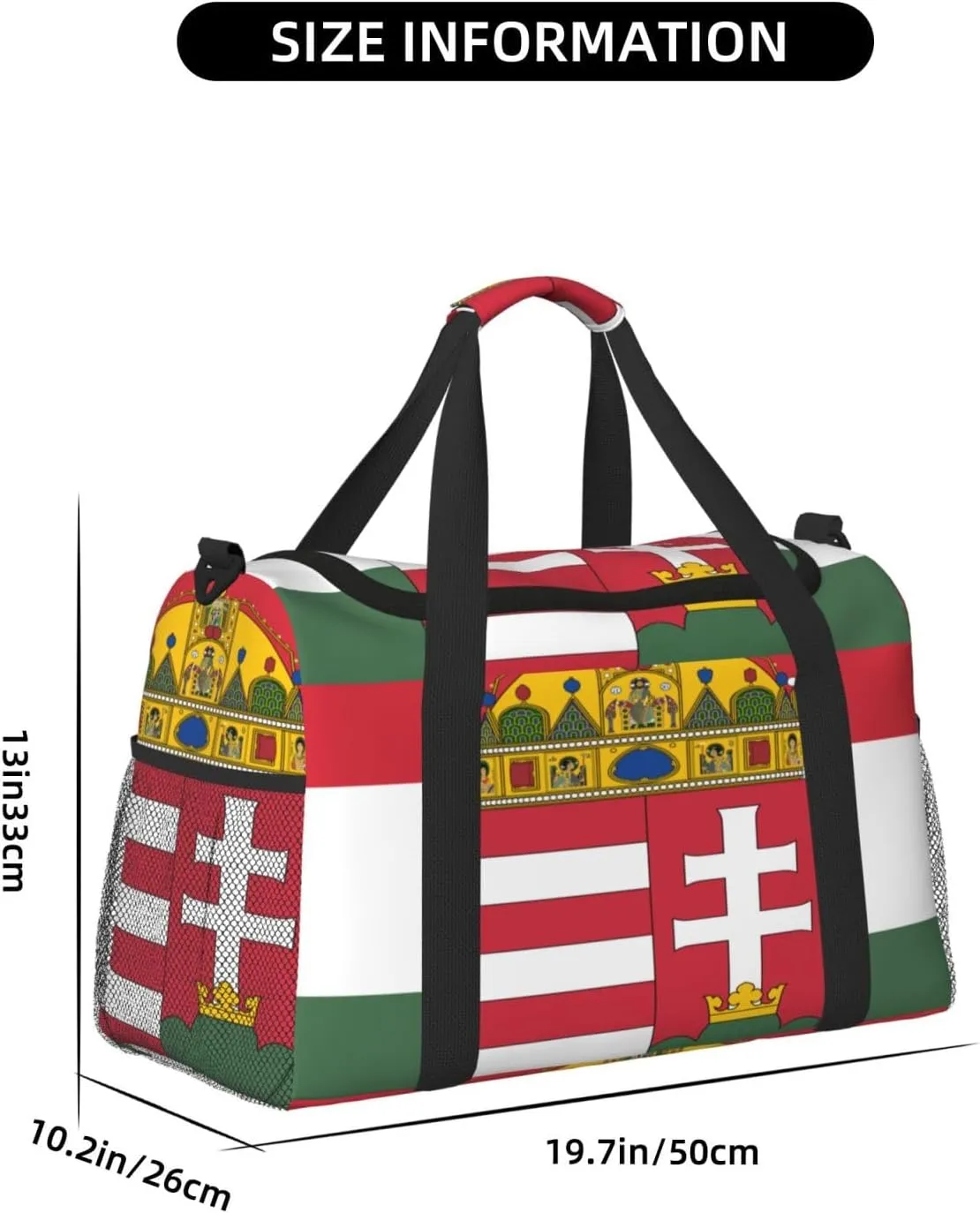 Flag Of Hungary Travel Duffel Bag Large Foldable Waterproof Overnight Bag For Beach Swim Bags Pool Sports Gym