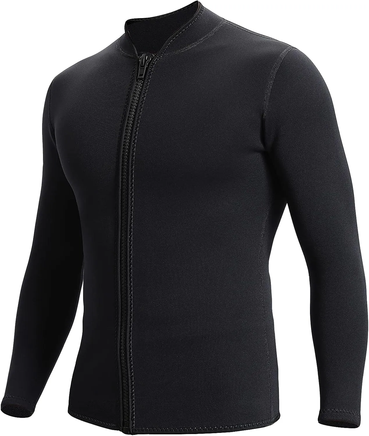 FLEXEL Wetsuit Top Mens Women 3mm Neoprene Long Sleeve Front Zipper 2MM Mens Wetsuit Top for Diving Snorkeling Surfing Kayaking Canoeing