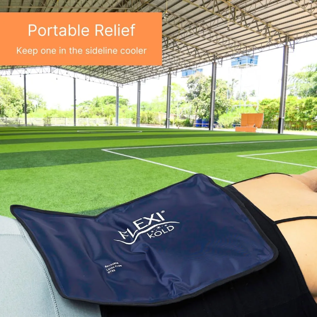 FlexiKold Gel Ice Packs (Standard Large: 10.5" x 14.5") for Injuries Reusable, Back Pain Relief, Knee Wrap, After Surgery, Ice Pack for Knee, Shoulder - 6300-COLD by NatraCure