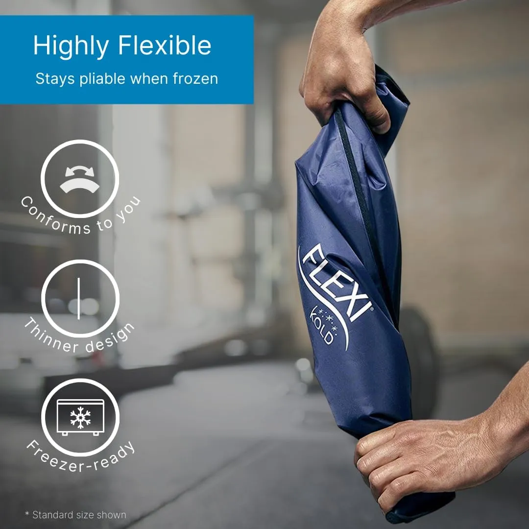 FlexiKold Gel Ice Packs (Standard Large: 10.5" x 14.5") for Injuries Reusable, Back Pain Relief, Knee Wrap, After Surgery, Ice Pack for Knee, Shoulder - 6300-COLD by NatraCure
