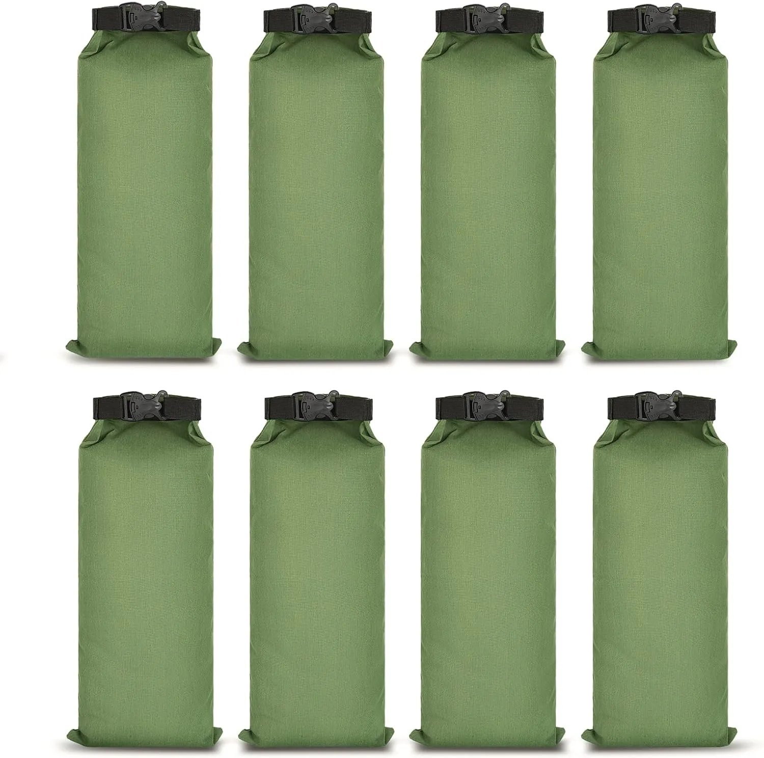 Flood Water Barrier Sand Bags - 8Pcs Thickened Long Canvas Flood Protection Sandbags with Insert Buckle Reusable Quick Flood Barrier for Home Door Window Basement Garage Floor Flood Control - 11"x28"
