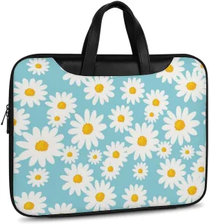 Floral Cherry Blossoms Leather Computer Bag with Multiple Sizes to Choose From, Convenient to Carry