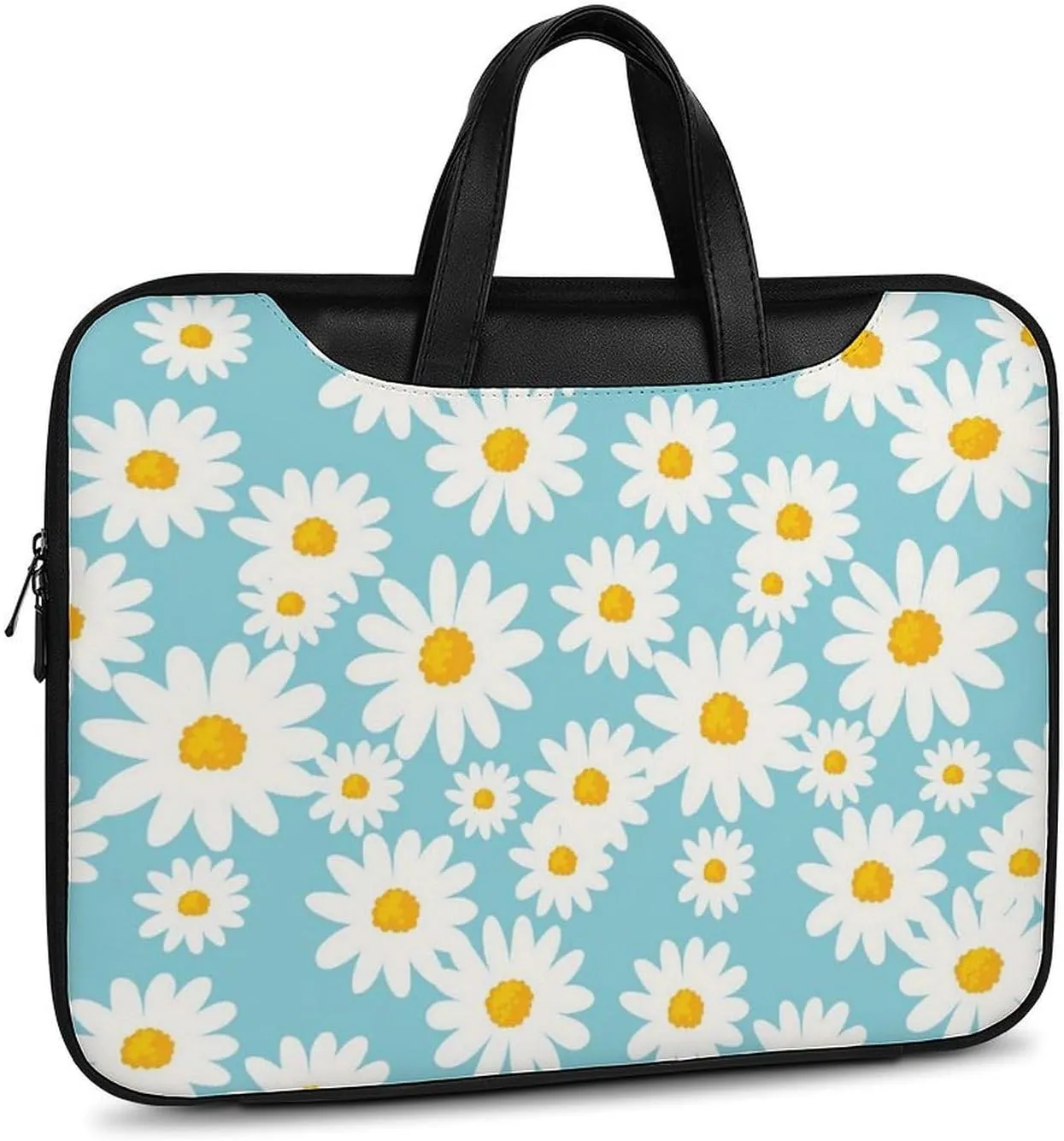 Floral Cherry Blossoms Leather Computer Bag with Multiple Sizes to Choose From, Convenient to Carry