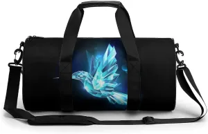 Flying Crystal Hummingbird Small Gym Bag for Men Women Swim Dance Travel Tote Duffle Bags with Shoulder Strap