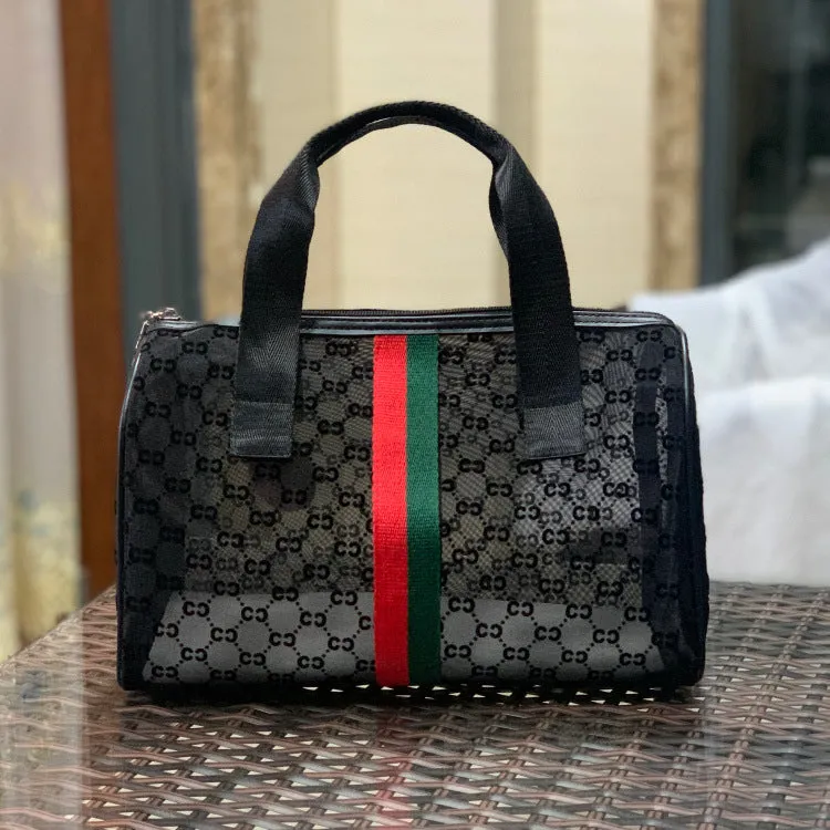 Fog Flower Korean Mesh Flocking Large Capacity Portable Bags