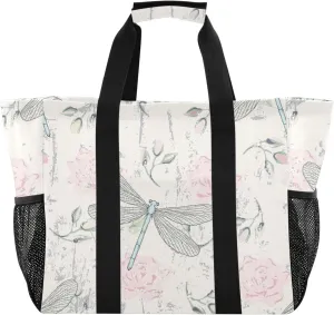 Foldable Grocery Reusable Tote Grocery Bag, Travel Canvas Shoulder Bags, Large Casual Laundry Pool Beach Bag