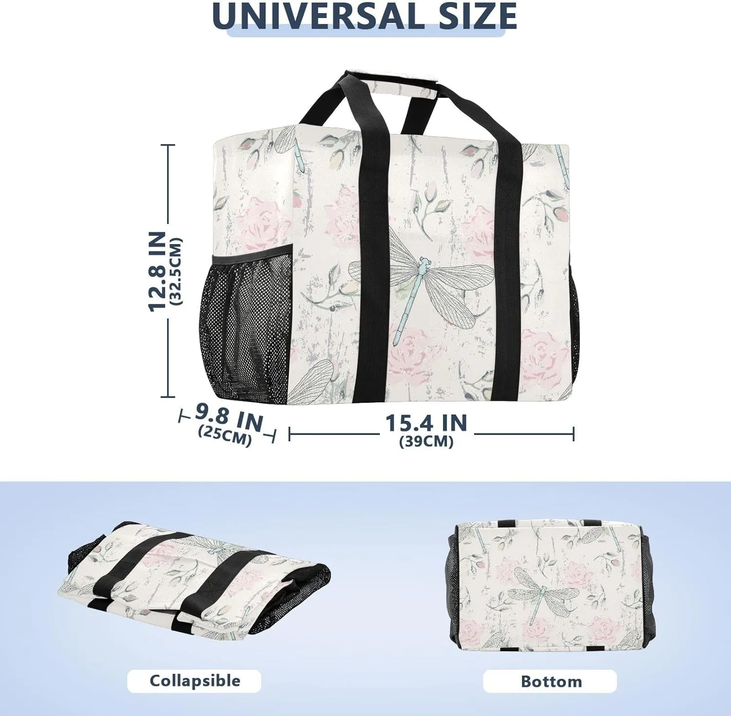 Foldable Grocery Reusable Tote Grocery Bag, Travel Canvas Shoulder Bags, Large Casual Laundry Pool Beach Bag
