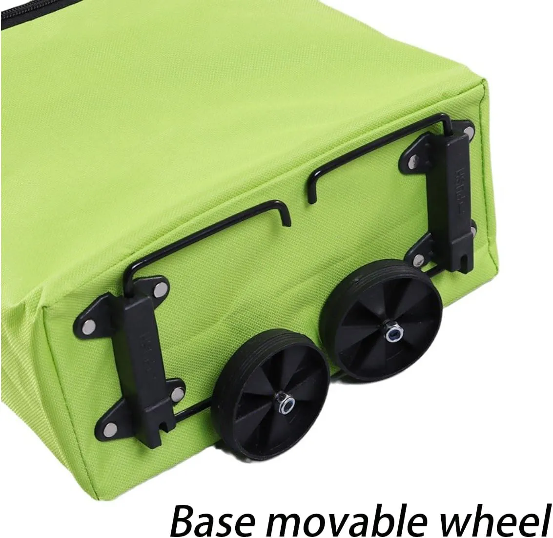 Foldable Shopping Cart with Wheels, Rolling Hand Cart, Large Reusable Grocery Bag (Orange)