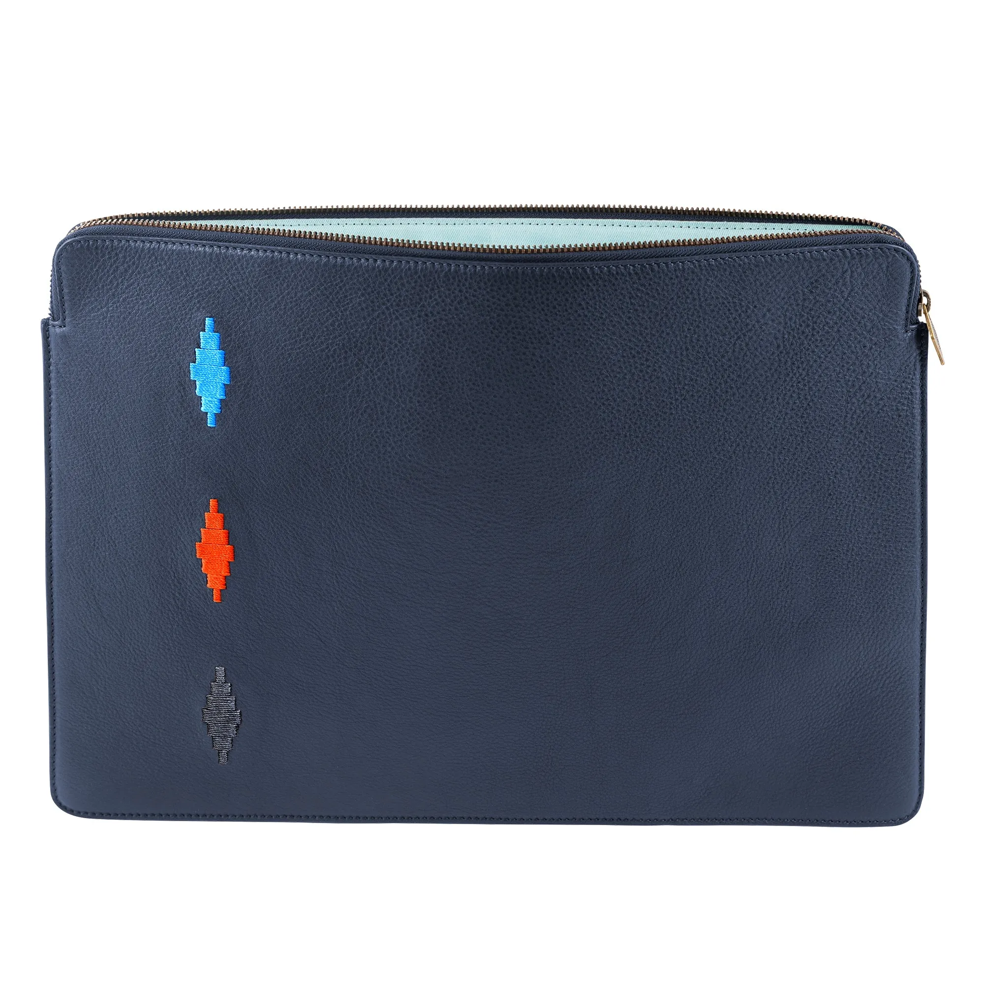 Folio Laptop Case - Navy Leather