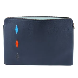 Folio Laptop Case - Navy Leather