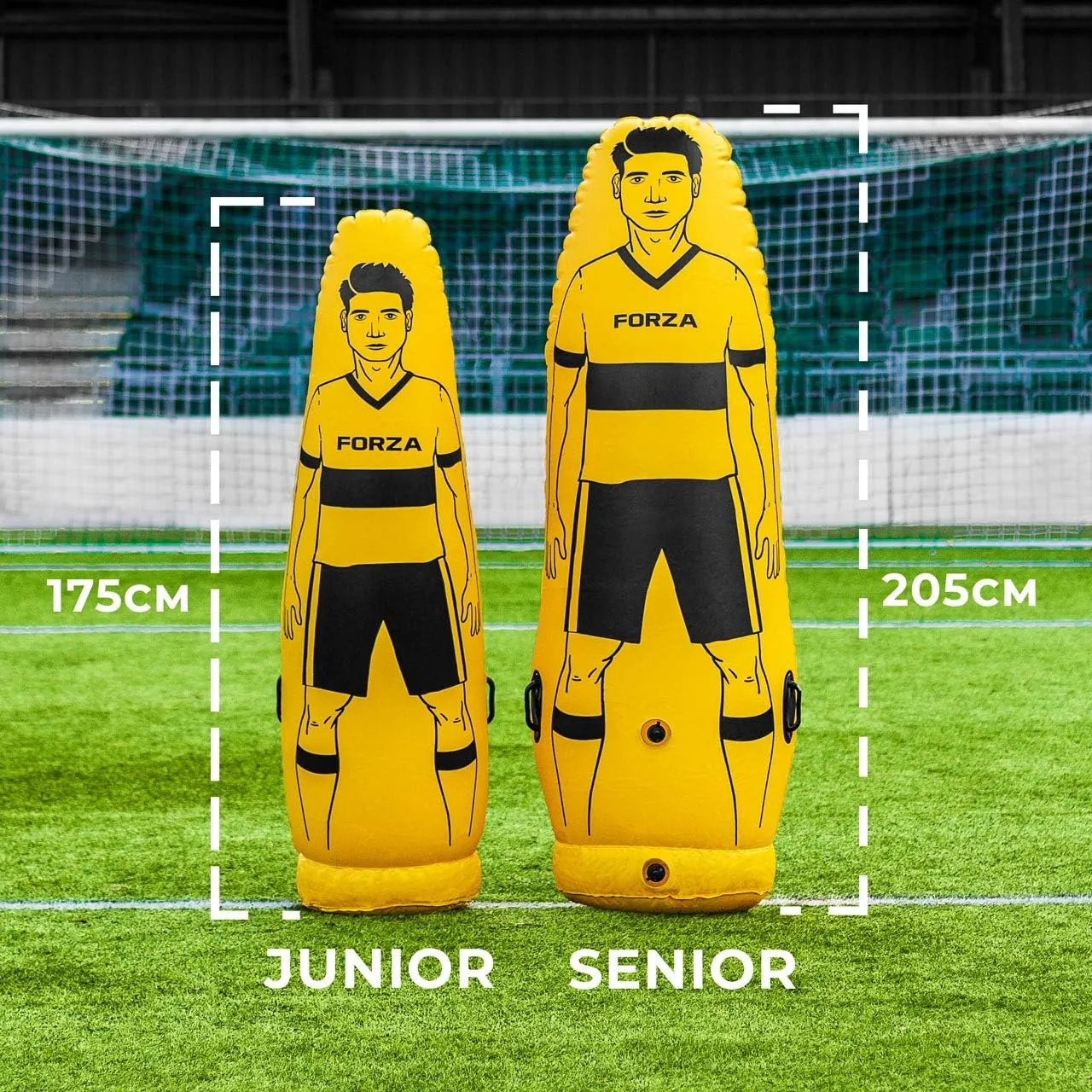 FORZA Pro Soccer Air Mannequin (Junior & Senior) | Inflatable Soccer Free Kick Training Dummies | Pack of 1, 3 or 5 Soccer Dummy Wall | Optional Carry Bag