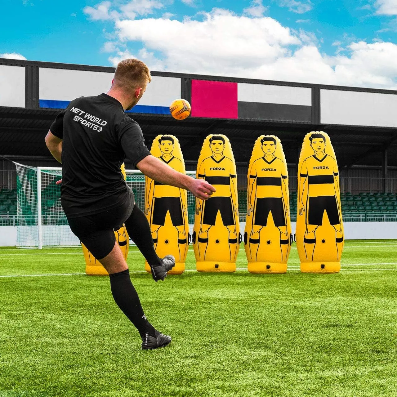 FORZA Pro Soccer Air Mannequin (Junior & Senior) | Inflatable Soccer Free Kick Training Dummies | Pack of 1, 3 or 5 Soccer Dummy Wall | Optional Carry Bag