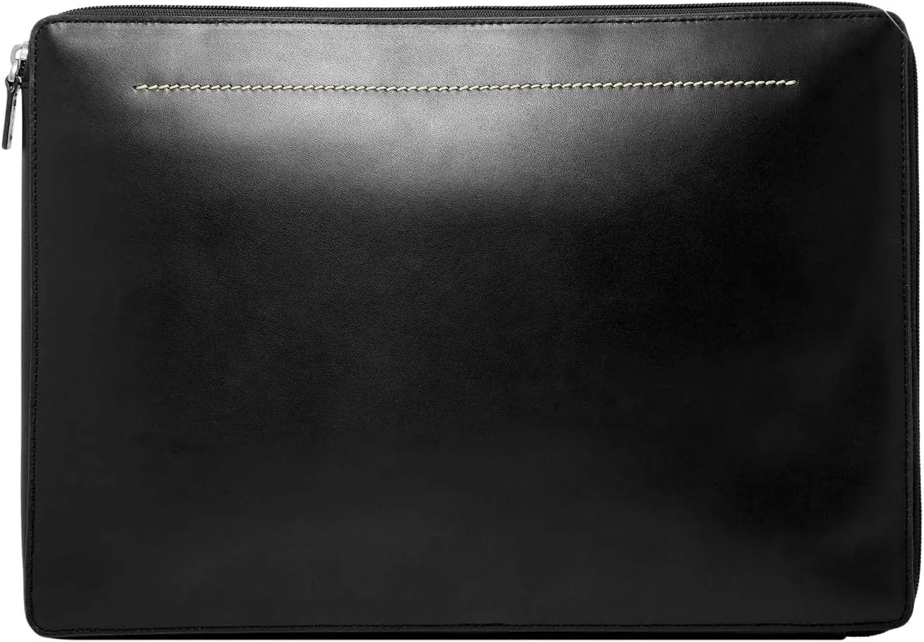 Fossil Leather Laptop Folio , Black (Model: MLG0778001)