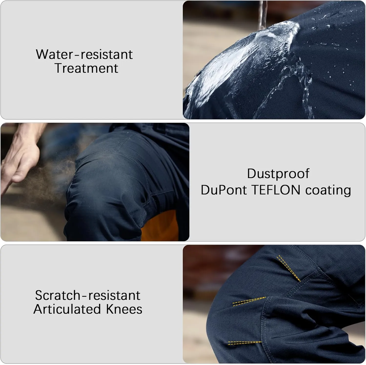 FREE SOLDIER Men's Cargo Pants Water Resistant Ripstop Tactical Pants for Men Work Pants Lightweight Outdoor Hiking Pants Men