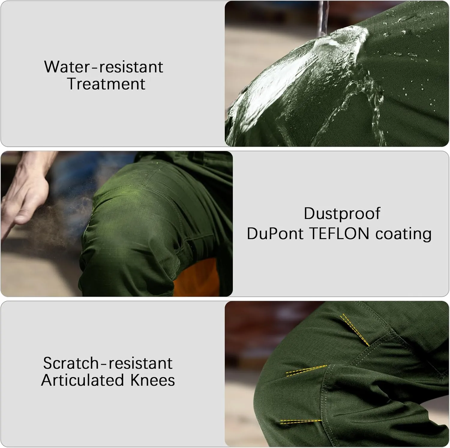 FREE SOLDIER Men's Cargo Pants Water Resistant Ripstop Tactical Pants for Men Work Pants Lightweight Outdoor Hiking Pants Men