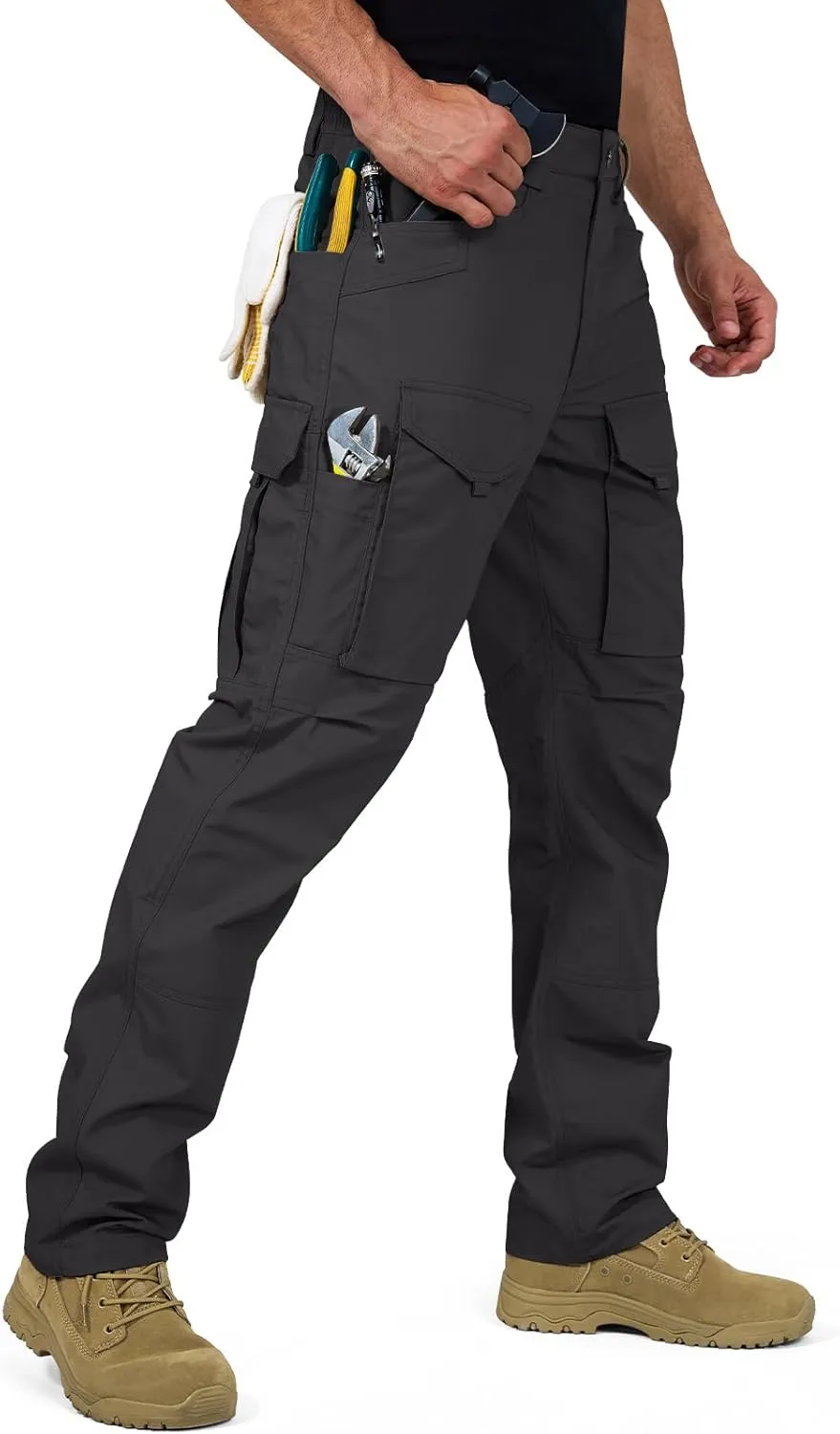 FREE SOLDIER Men's Cargo Pants,Tactical Pants for Men Stretch,Durable Ripstop EDC Work Pants for Hiking