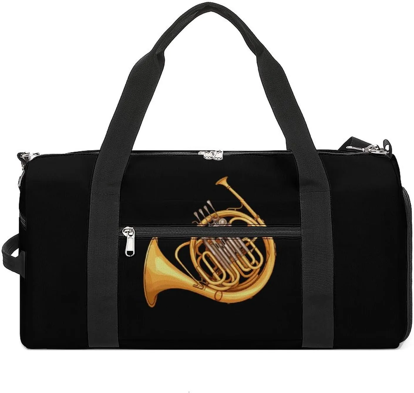French Horn Duffle Bag Waterproof Gym Tote Bags Travel Overnight Bags with Shoes Compartment