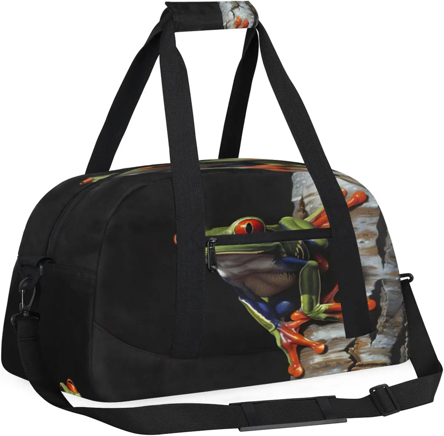 Frog Gym Bag for Women Men, Sports Travel Duffel Bag Lightweight Workout Bag Carry On Overnight Weekender Bag