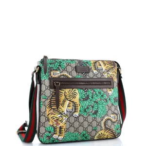 Front Zip Messenger Bengal Print GG Coated Canvas Medium