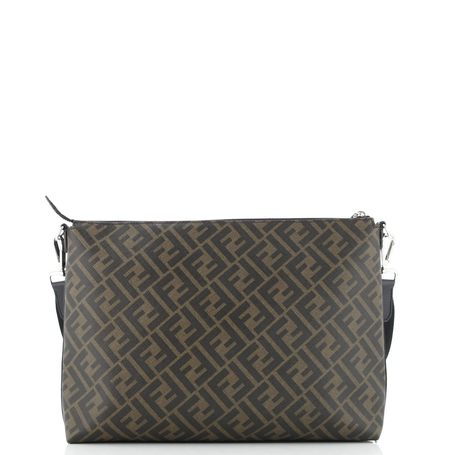 Front Zip Messenger Zucca Coated Canvas and Leather Large
