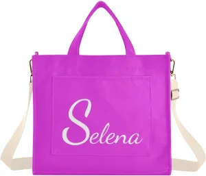 Fuchsia Customized Tote Bag for Women Handbag Nurse Bags Corduroy Crossbody Purse Shoulder Bag for Girls Gym