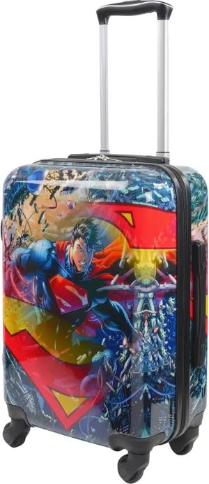 FUL Kids' DC Comics Superman 21 Inch Luggage, Hardshell Rolling Suitcase with Spinner Wheels, Multi Colored, Carry-On 21-Inch