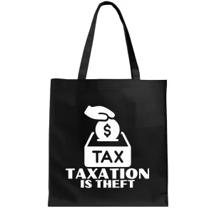 Funny Tax Day Gift Idea for Tax Collectors with Sarcastic Saying and Humor Navy Black Multicolor Canvas Tote Bag