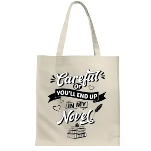 Funny Writer Gift for Careful Logical Creative Authors White Multicolor Canvas Tote Bag