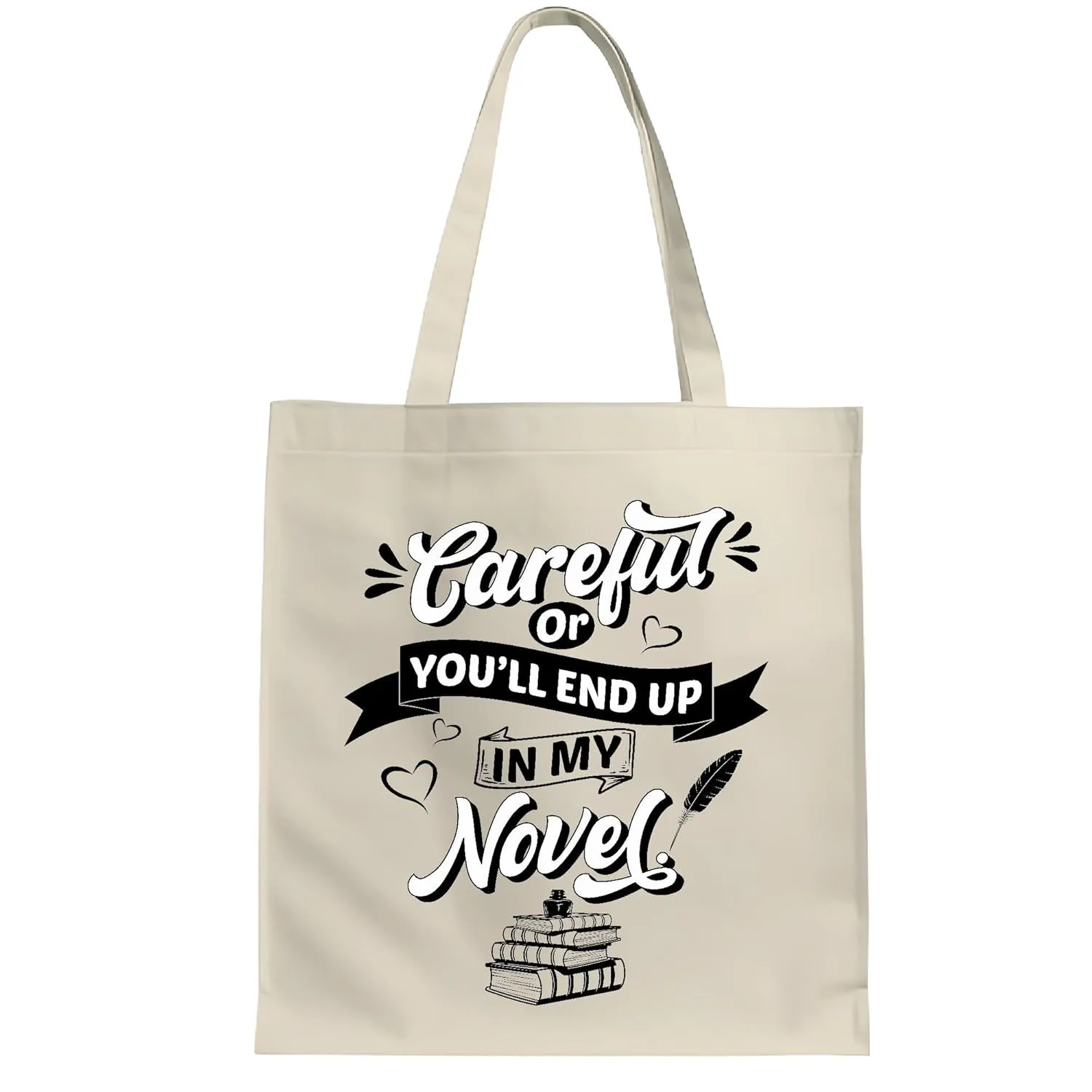Funny Writer Gift for Careful Logical Creative Authors White Multicolor Canvas Tote Bag