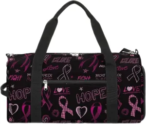 FunnyStar Breast Cancer Awareness Sketch Printed Gym Bag Sports Travel Duffel Bag Funny Gymbag with Shoe Compartments White-style One Size