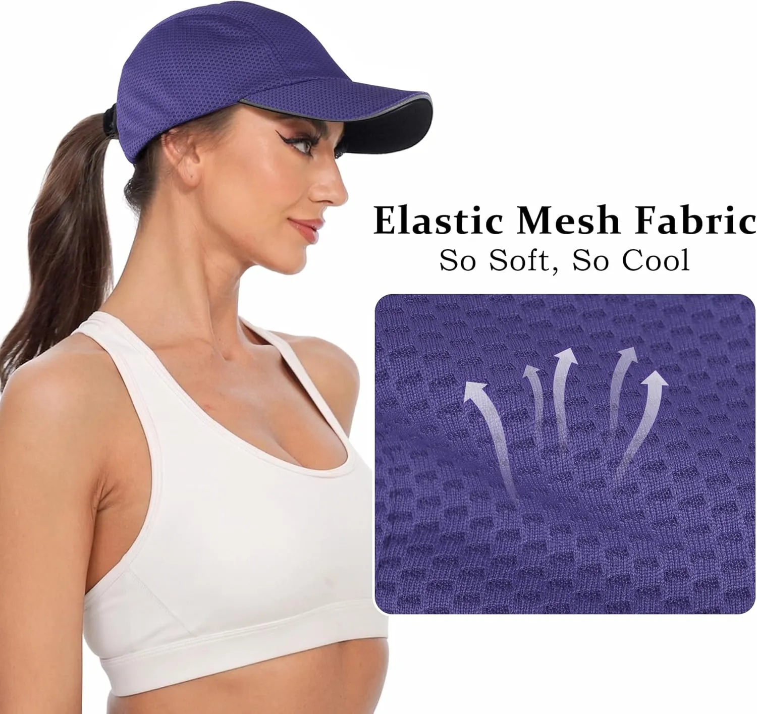 GADIEMKENSD Women's Race Day Running Cap Performance Mesh Hat - Excellent Ventilation, Lightweight, Reflective Safety