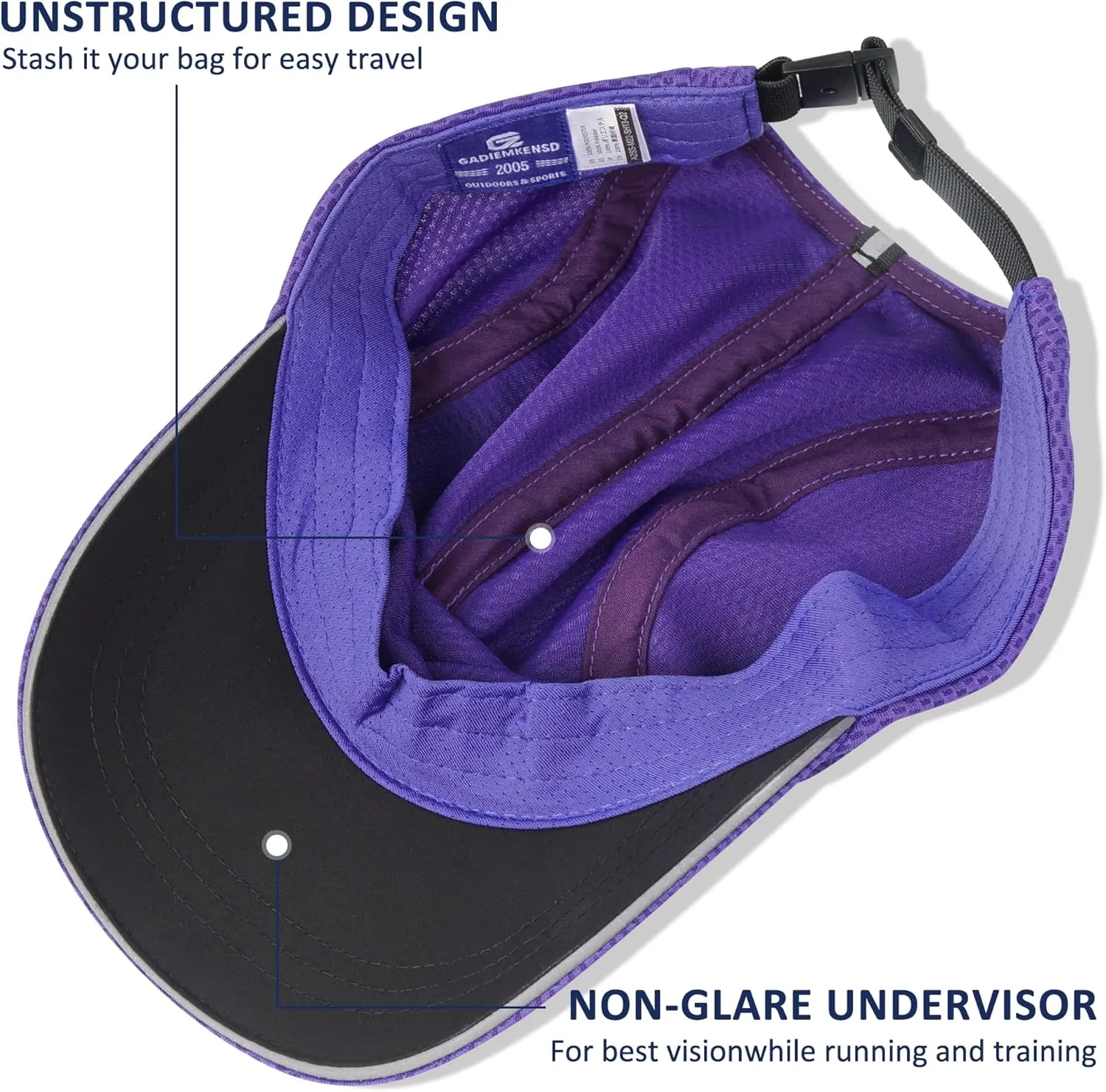 GADIEMKENSD Women's Race Day Running Cap Performance Mesh Hat - Excellent Ventilation, Lightweight, Reflective Safety