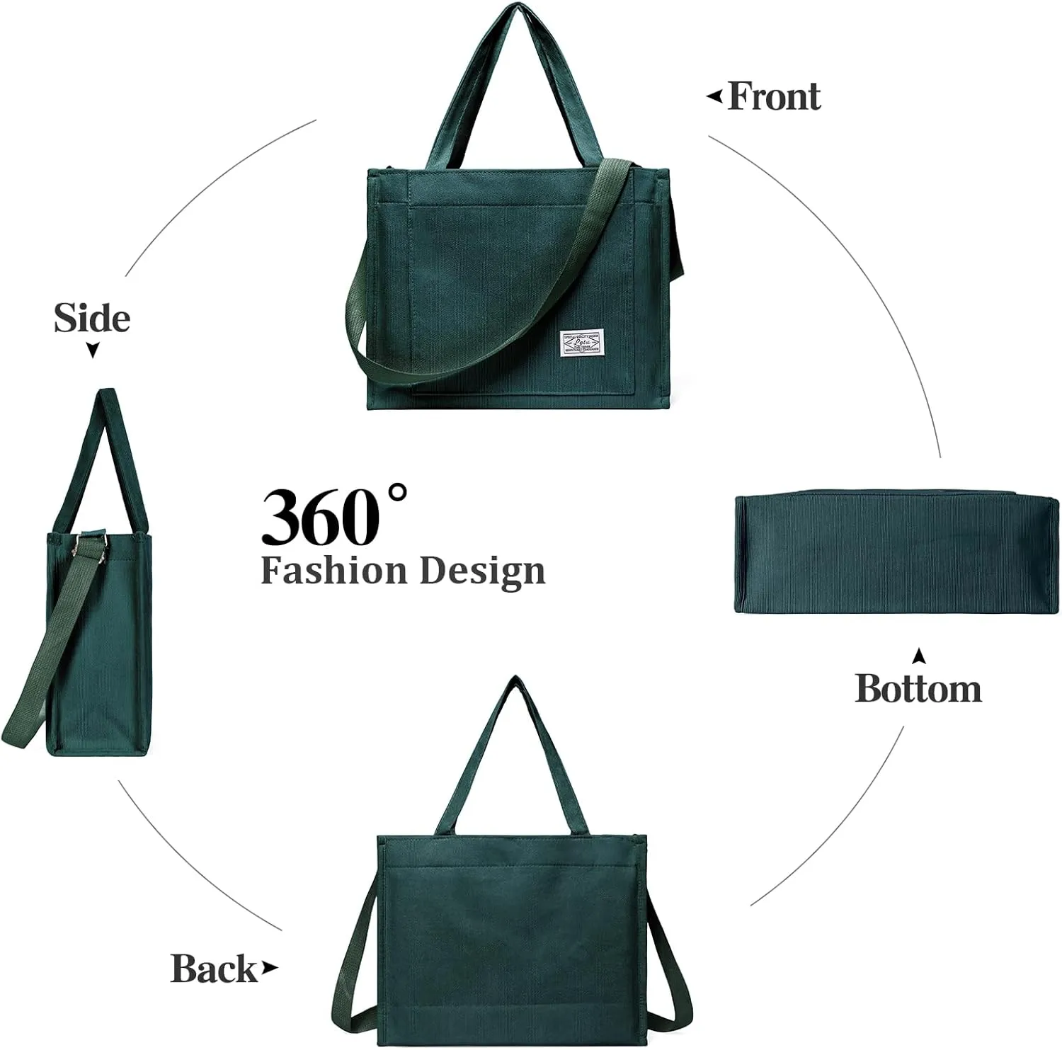 GAEKEAO Corduroy Tote Bag for Women Hobo Crossbody Bag Purse Shoulder Handbags Satchel Bag