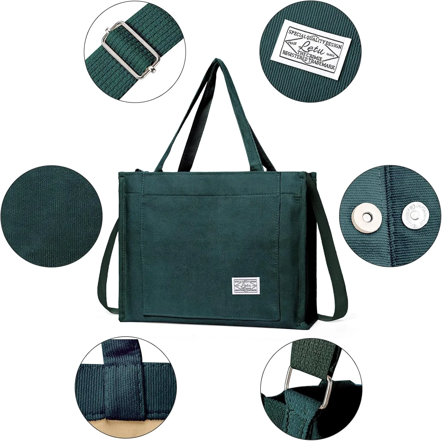GAEKEAO Corduroy Tote Bag for Women Hobo Crossbody Bag Purse Shoulder Handbags Satchel Bag
