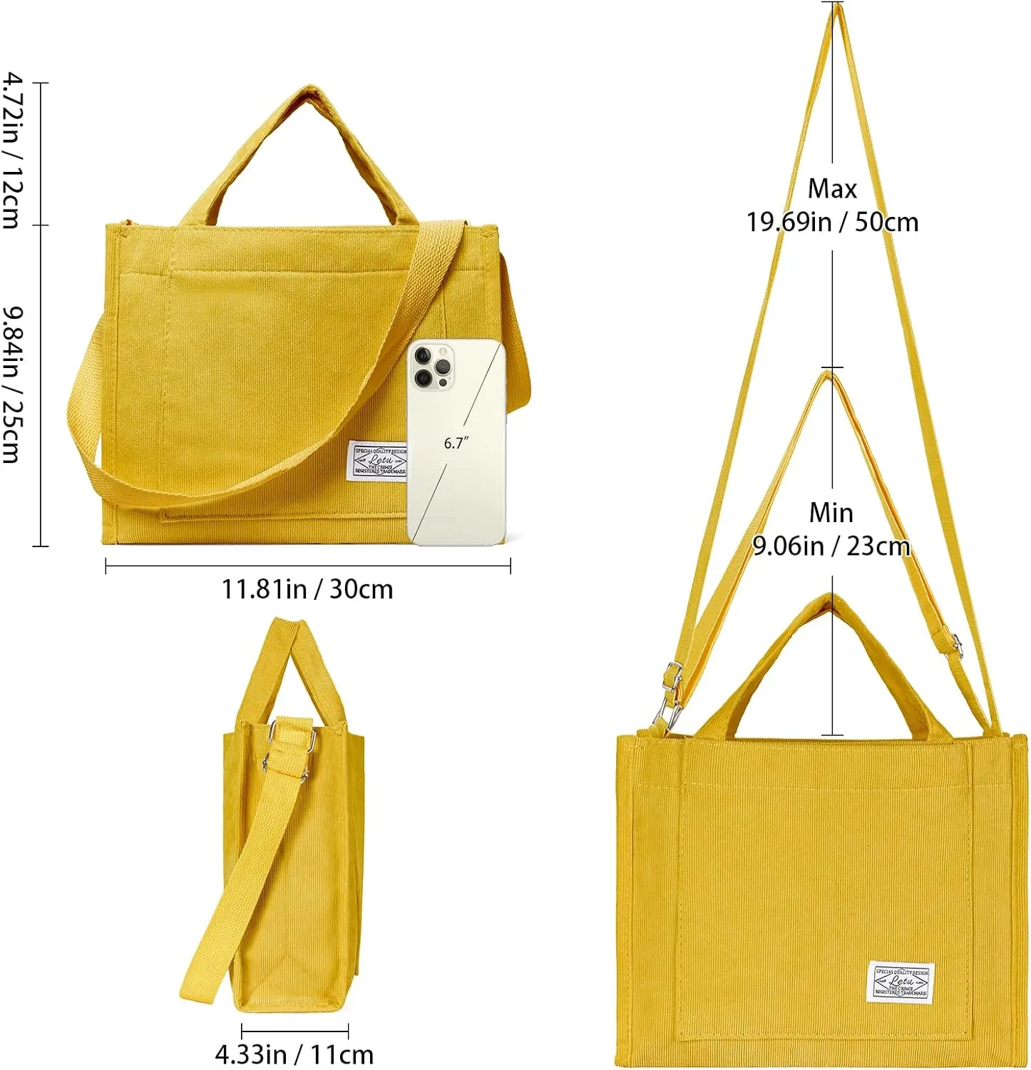GAEKEAO Corduroy Tote Bag for Women Hobo Crossbody Bag Purse Shoulder Handbags Satchel Bag