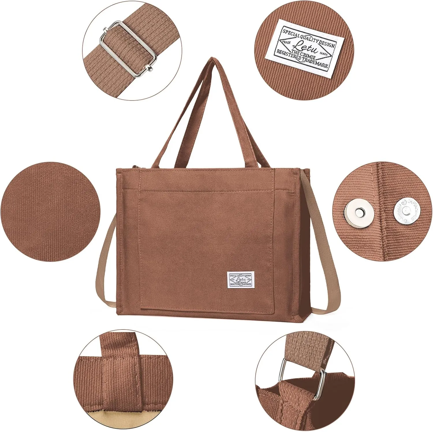 GAEKEAO Corduroy Tote Bag for Women Hobo Crossbody Bag Purse Shoulder Handbags Satchel Bag